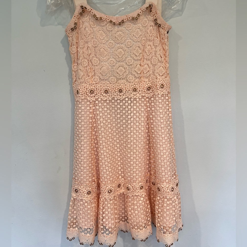Maje Rosalina Pink Eyelet Lace Grommet Dress NEW 🔥 - Picture 11 of 14